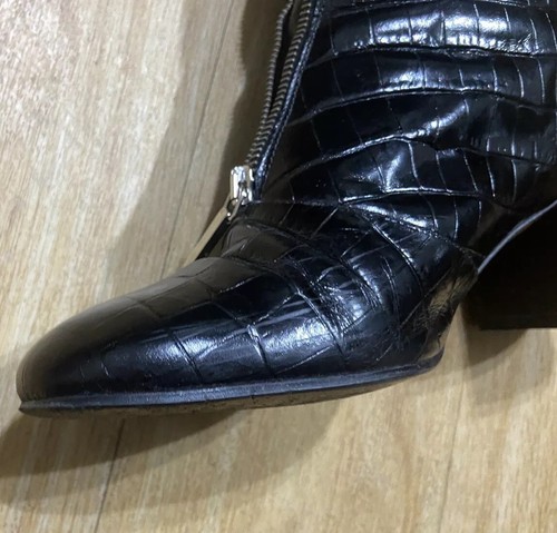 Whistles Leather Boots UK Size 7 Black Ankle Heels Zip Front Made In Spain EU 40 - Picture 11 of 24