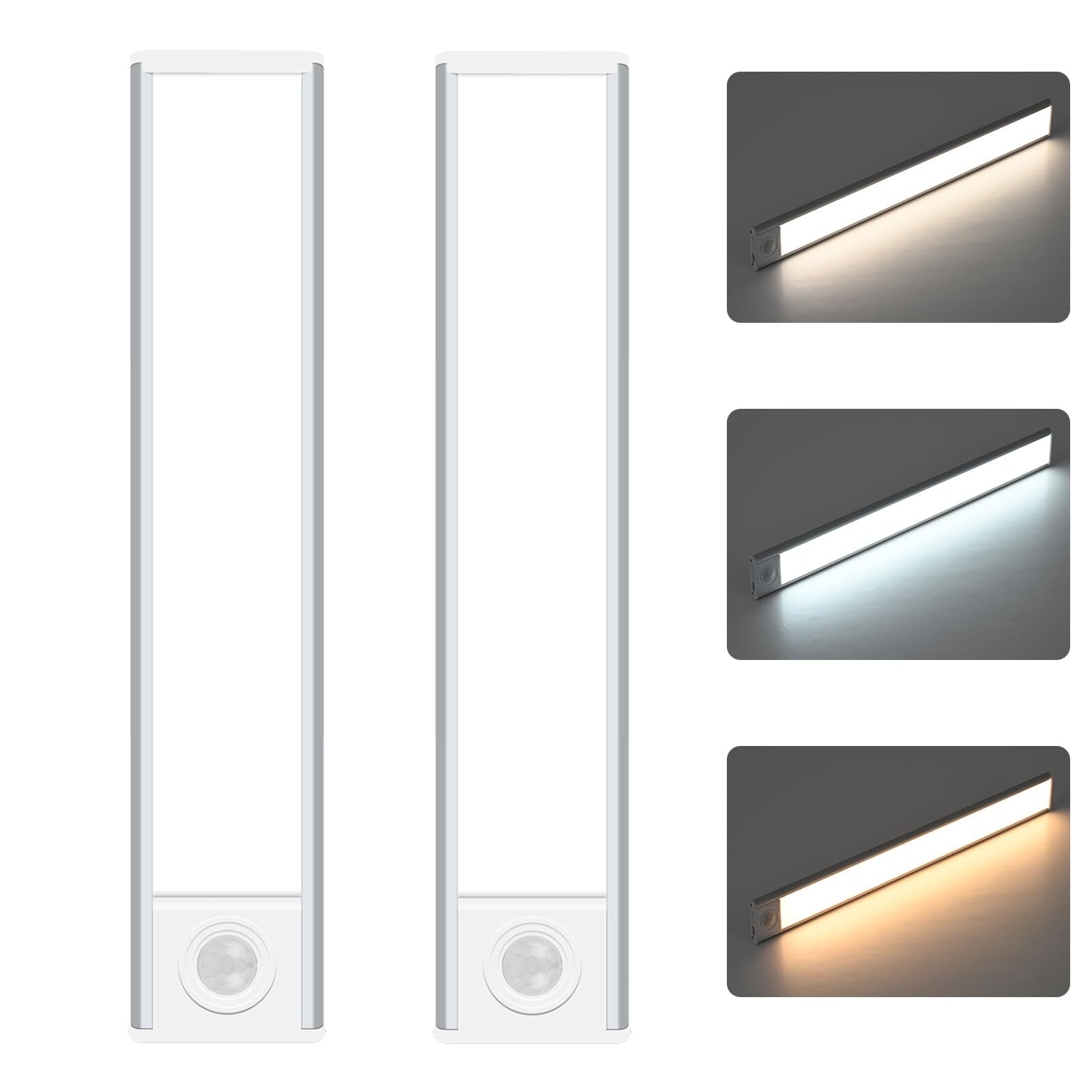 Under Cabinet Lights 2 Pack, 2500mAh Rechargeable Motion Sensor Light Indoor ...