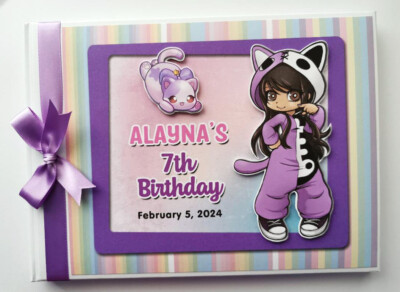 Aphmau personalisiertes Mädchen Geburtstag Gästebuch, Album, Geschenk