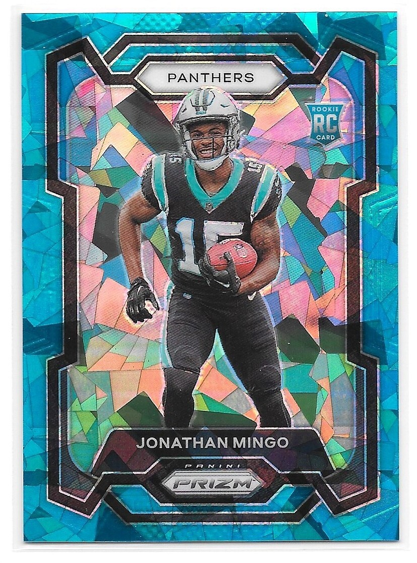 2023 Panini Prizm Jonathan Mingo Blue Ice /99 Rookie Card #312 RC Panthers