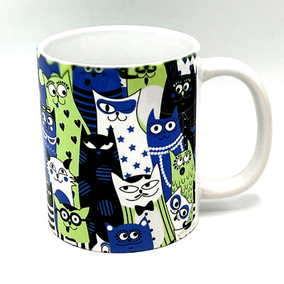Zingg Cat Lovers Coffee Mug Cats Lots Of Cats Colorful