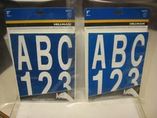 HILLMAN 847017 3" INDIVIDUAL DIE-CUT WHITE LETTERS & NUMBERS SETS - 2 PK.