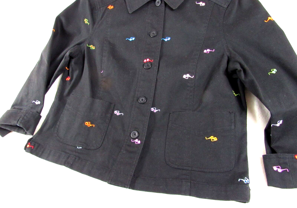 Rafaella Light Jacket Sunglasses Womens Size 10 Black Cotton Blend