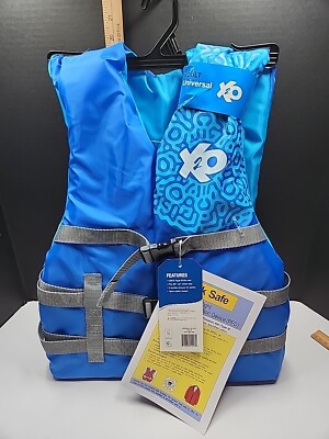 X2O Universal Adult Life Vest and Jacket (30'' - 52'' Chest) Blue Ocean Coral NWT