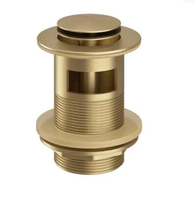 BATH SUPERMARKET Push Button Slotted Basin Waste Brushed Brass