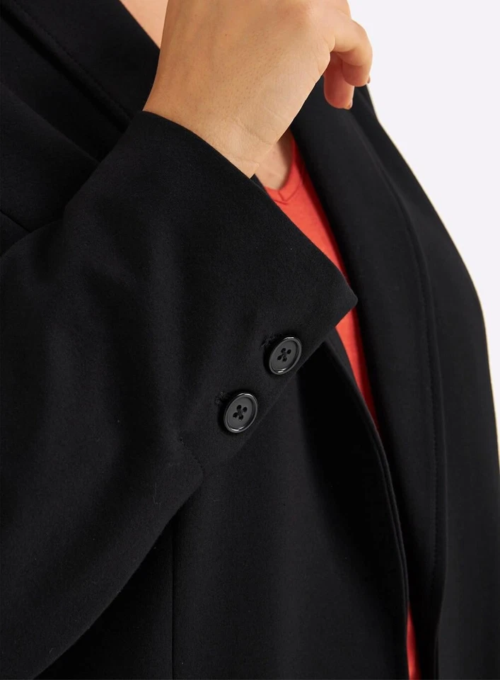 sheego Damen Shirtblazer Jacke Schalkragen Langarm Gefüttert schwarz Gr. 54 NEU - Bild 4 von 4