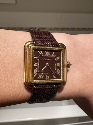 Cartier Stepped Tank Pre-Must 25716 Square Electroplated Gold