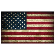 Large Rustic Tattered American Usa Flag Car Truck Window Decal Patriotic Auto...