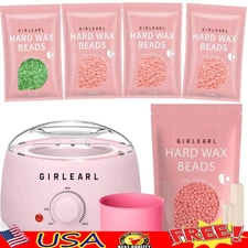 Wax Warmer Kit Hard Wax Beads Hair Removal Sensitive Skin Body Facial Eyebrow US