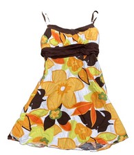 Vintage Y2k City Triangles Dress Fairy Whimsical Tropical Floral Size 5 Orange