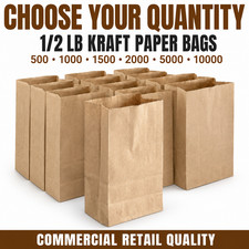 Choice Brown Kraft Paper Bags 1/2 lb 3 x 1-7/8 x 5-7/8 Choose Quantity