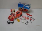 VINTAGE 1979 PLAYMOBIL #3147 RED FORMULA 1 RACE CAR 7.5" LONG W/ Box Figrues