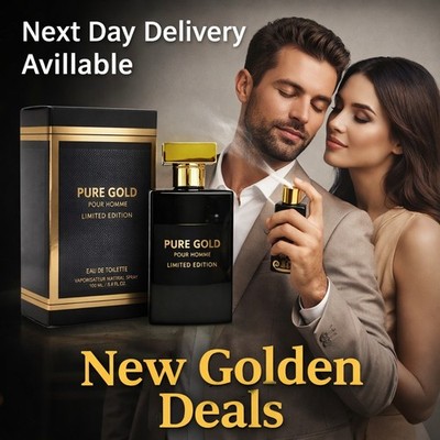 Pure Gold Herren Parfum Eau De Toilette 100ml Geschenk für Ihn Designerduft