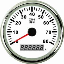 85mm Motorcycle Tachometer Car Truck Boat Tacho Gauge With Hour Meter Waterpr...