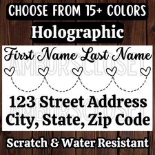 50 RETURN ADDRESS MAILING LABELS 2.25"×1.25 ENVELOPE STICKERS HEARTS HANDMADE