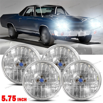 DOT 5-3/4 5.75'' 100/130W Hi/Lo Headlights For Chevy Impala Bel Air El Camino