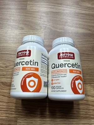 2 X Jarrow Formulas Vegan Quercetin - 500 mg - 100  Veggie Capsules - Exp 7/2026