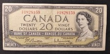 Canada banconota da 20 dollari 1954 Pick-80 Queen Elisabetta II