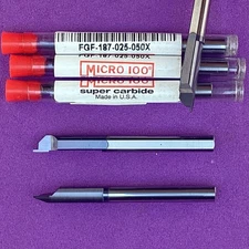 MICRO 100 FGF -187-025-050X  Carbide Face Grooving Bar; .025"; AlTiN🎯Machinist