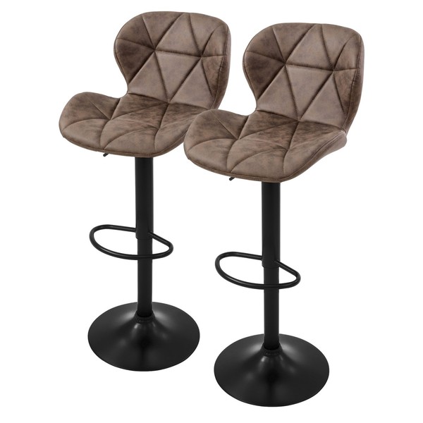 2Er Set Barhocker HöHenverstellbar Drehbar Barstuhl Bistrohocker Mit FußStüTze-image