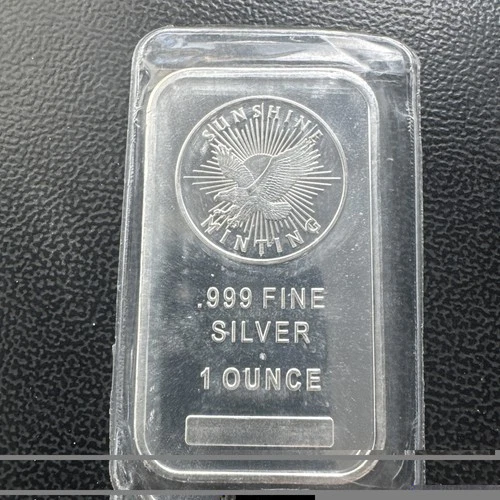 Vintage Sunshine Mining Fly Eagle 1 Troy Oz Fine Silver Art Bar Sealed