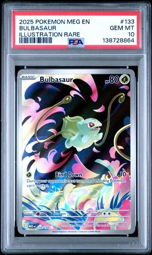2025 POKEMON MEG EN-MEGA EVOLUTION 133 BULBASAUR ILLUSTRATION RARE - PSA 10