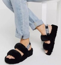UGG Oh Yeah Slide Black Size 7 NEW