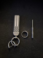 American USA Flag Car Keychain, Anti-Lost D-Ring with 360-Degree Rotatable Swive