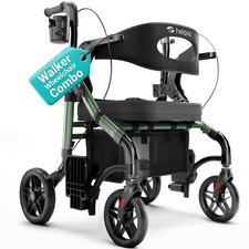 Helavo 2 In 1 Walker Wheelchair Combo Transport Chair 300 Lbs Capacity Helavo 2 In 1 Walker Wheelchair Combo Transport Chair 300 Lbs Capacity