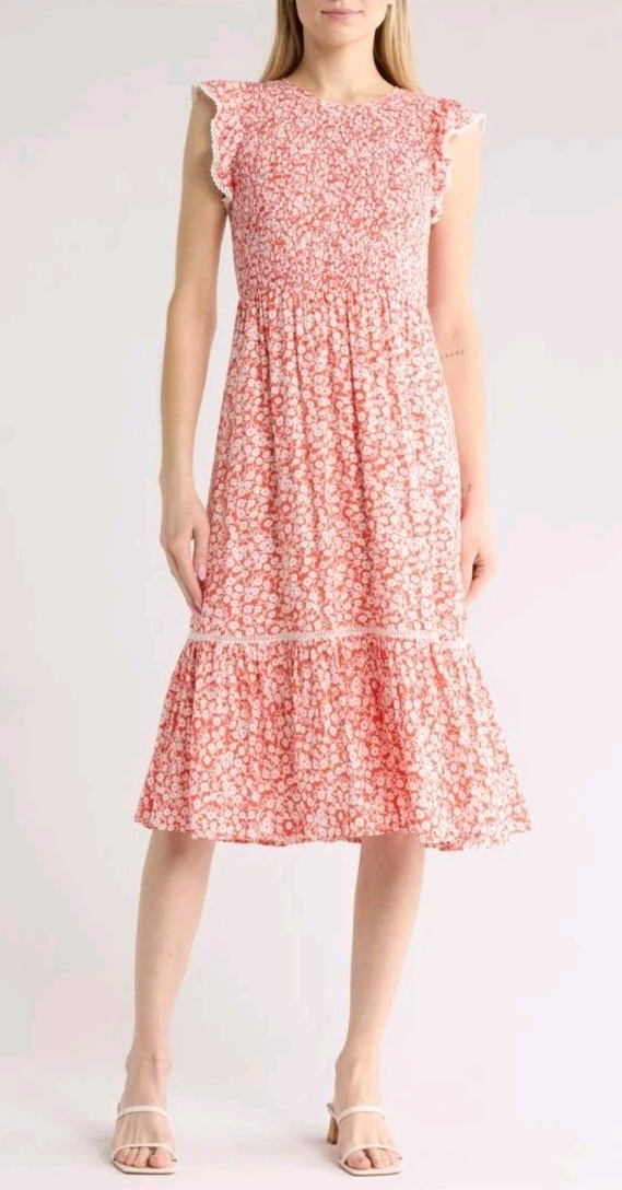 lost and wander pick me midi dress Lost + Wander Pick Me at Hello Claire Midi Dress Red/Wh
