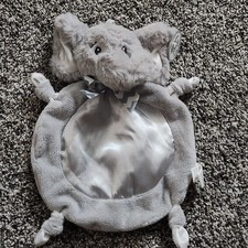 Bearington Baby Elephant Security Blanket Gray Satin Plush Wee Lil Spout NEW