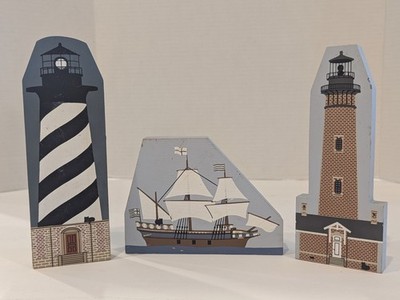 Vtg The Cats Meow Lighthouses & Ship Series Nautical 1990-1991 North Carolina 