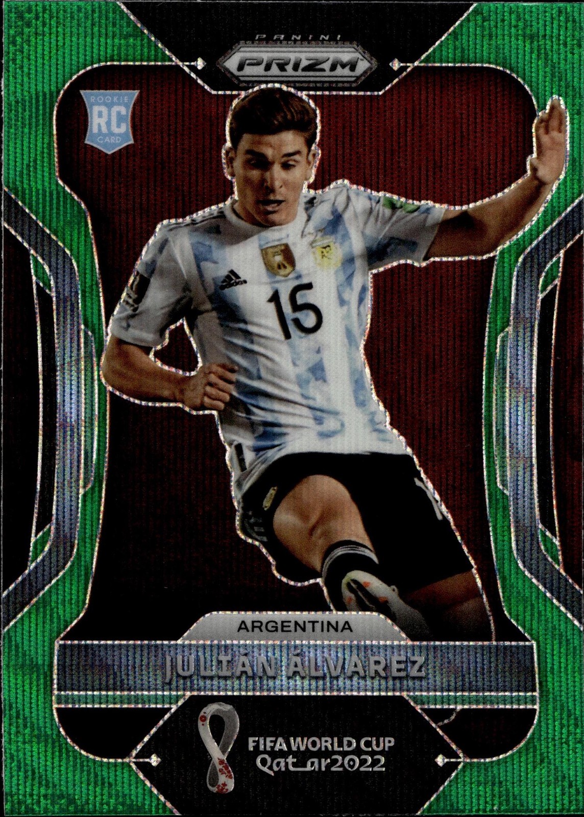 2022 Panini Prizm FIFA World Cup Green Wave Julian Alvarez Rookie Card #4