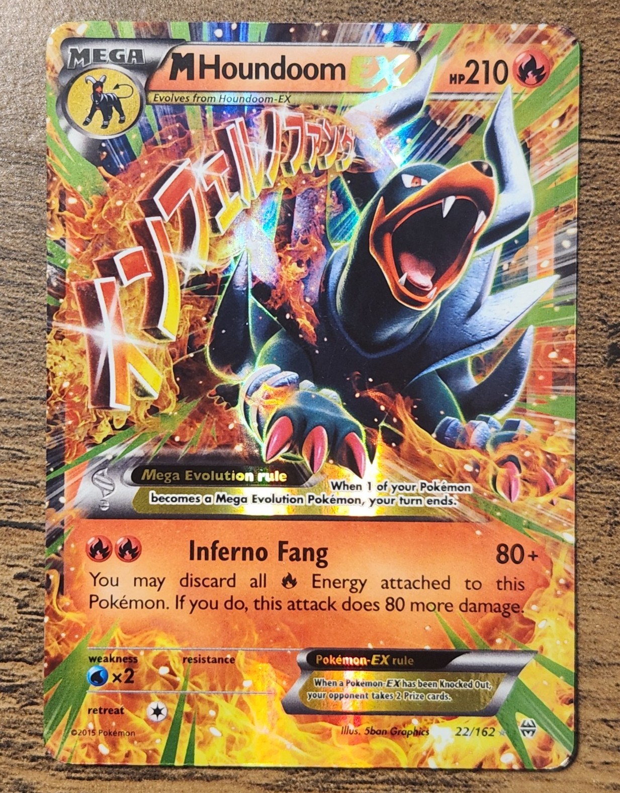M Houndoom EX 22/162 LP-MP Mega Card 2015 Pokemon XY Breakthrough 5ban