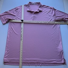 Peter Millar Featherweight Golf Polo Mens XXL Pink Striped Performance UPF 50 