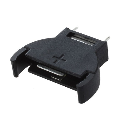 Support Pile CR2032 Nylon66 Noir - Boîtier BS-5 Pour Bouton Lithium - Neuf