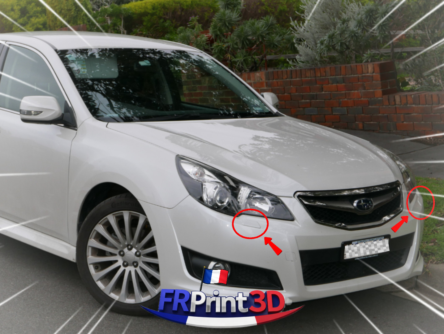 Caches lave-phare Subaru Legacy IV 2010 noir pare-chocs avant BR G D