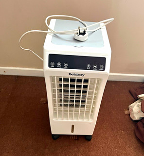 Beldray Portable Evaporative Air Cooler Remote, Timer, Oscillation, Wheels White