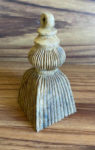 Vtg Carved Solid Wood CURTAIN TASSELS PULL TIEBACK FINIAL DRAPERY 4" UNFINISHED