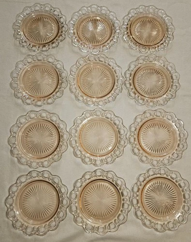 Vtg. Set of 12 Anchor Hocking Old Colony Laced Edge Salad Plates 8.25"