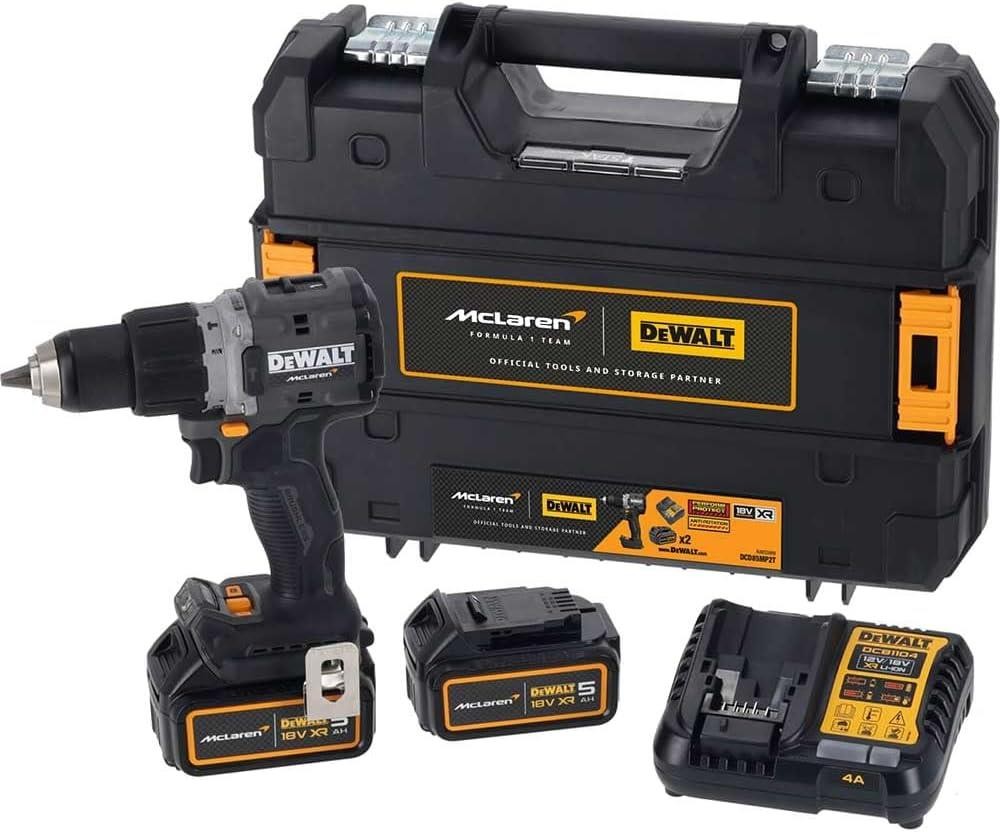 DeWALT DCD85MP2T McLaren XR 18V Brushless Combi Drill with 2 x 5.0Ah Batteries - Image 3
