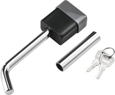 CZC AUTO Trailer Hitch Lock Dia 1/2 Inch Bent Pin, 5/8 Adapter, Padlock... 
