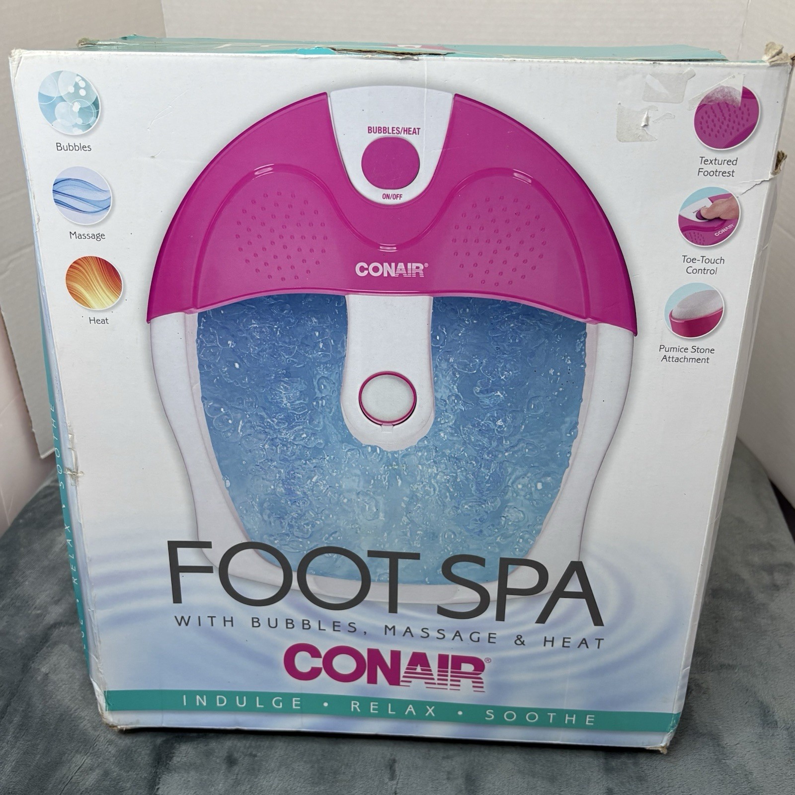 CONAIR FOOT SPA WITH BUBBLE, MASSAGE, & HEAT Open Box EXCELL