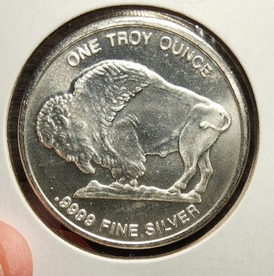 1 TROY OUNCE .9999 FINE SILVER ROUND BULLION COIN BUFFALO INDIAN