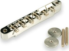Kluson USA Replacement Wired ABR-1 Tune-O-Matic Bridge With Plated Brass Sadd...