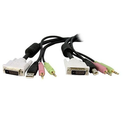 StarTech.com 4,5 m 4-in-1 USB Dual Link DVI-D KVM-Switchkabel mit Audio und Mikr