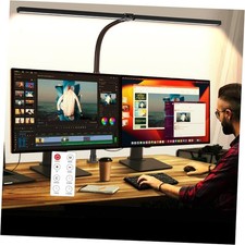 LED Desk Lamp for Office Dorm Home - Eye Caring Desk Light 31.5in-Black-Clamp