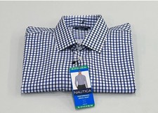 Nautica Men's Performance Slim Fit Dress Shirt in BLUE XL 17-17.5 32/33 NWT