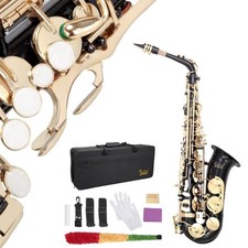 New Glarry Eb Alto Saxophone Sax Black with Case Golden with Pearl White