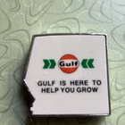 Vtg Gulf Oil & Gas Co Advertising Lufkin Tape Measure Metal Case Pocket Size